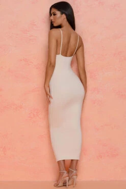 Catch Feels Double Layered Midi Dress In Cream -Glam Dress Store 1615 ivory thumb2 crop2x3