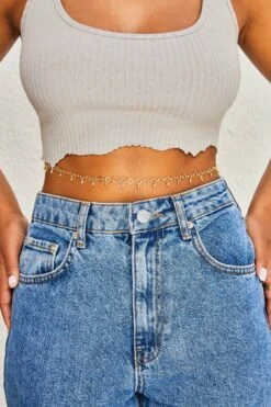 Shakira O-Ring Beaded Belly Chain In Gold -Glam Dress Store 3102 10 shakira gold hoop belly chain