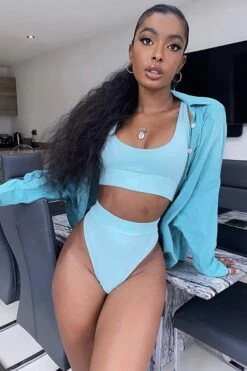 High Waisted Thong In Mint -Glam Dress Store 3123 mint