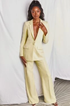 Wide Leg Trousers In Yellow