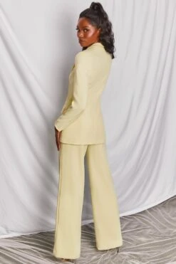 Wide Leg Trousers In Yellow 17 Wide Leg Trousers In Yellow -Glam Dress Store 3196 9 power house yellow tailored wide leg trouser blazer suit set 1