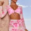 Mesh Tie Front Crop Top In Pink Tie Dye 1 Mesh Tie Front Crop Top In Pink Tie Dye -Glam Dress Store 3301 3300 2 wild soul cabana daze pink tie dye mesh long sleeve tie crop top ruched sides skirt two piece cover up beach set 764a3c6f 1f3d 4b65 b130 68adf695e1a3