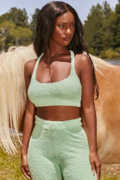 Until Further Notice Cosy Flared Leg Trousers In Green -Glam Dress Store 3343 happy place 3341 until further notice 7 green crop top high waist trousers cosy lounge set