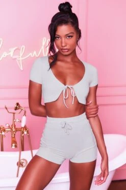 Bodycon Mini Shorts In Grey