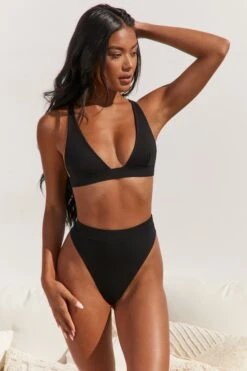 High Waisted Thong In Black