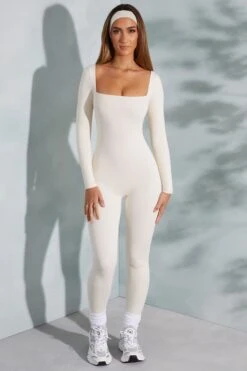 Square Neck Long Sleeve Jumpsuit In Ivory 19 Square Neck Long Sleeve Jumpsuit In Ivory -Glam Dress Store 3835 9 White Square Neck Jumpsuit fedbb9ac d218 471d 9307 4aadd2036afe