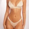 Plunge Neck Satin Bralet In Cream 1 Plunge Neck Satin Bralet In Cream -Glam Dress Store 4145 7 destined cream satin triangle soft bra thongs two piece lingerie set