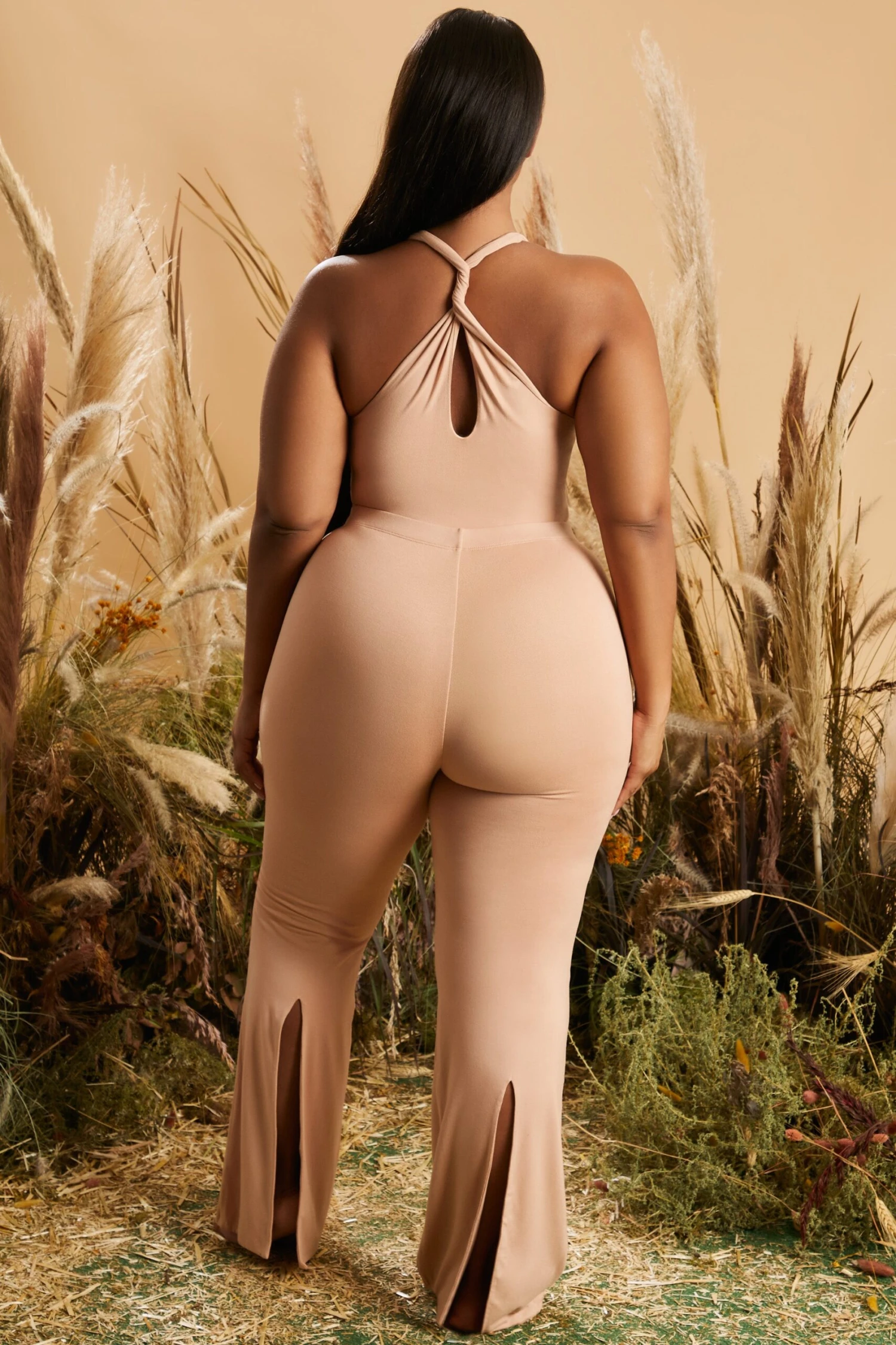 Figure You Out Split Hem Leggings In Tan 5 Figure You Out Split Hem Leggings In Tan - Image 3