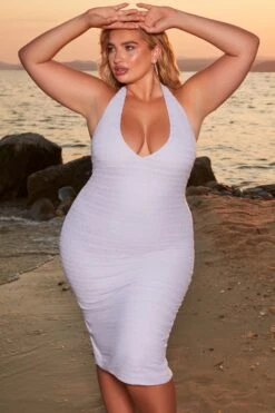 Crochet Plunge Neck Midi Dress In Lilac 23 Crochet Plunge Neck Midi Dress In Lilac -Glam Dress Store 4372 2 azure lilac halter neck plunge bust flattering midiaxi dress 1