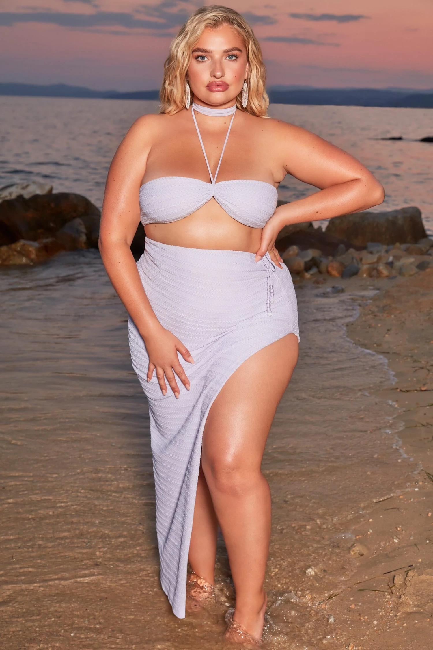 Halter Neck Crochet Crop Top In Lilac 12 Halter Neck Crochet Crop Top In Lilac - Image 10