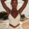 Crochet Plunge Neck Crop Top In Ivory -Glam Dress Store 4506 4508 6 island girl ivory halter crop top eternal love ruched mini skirt co ord