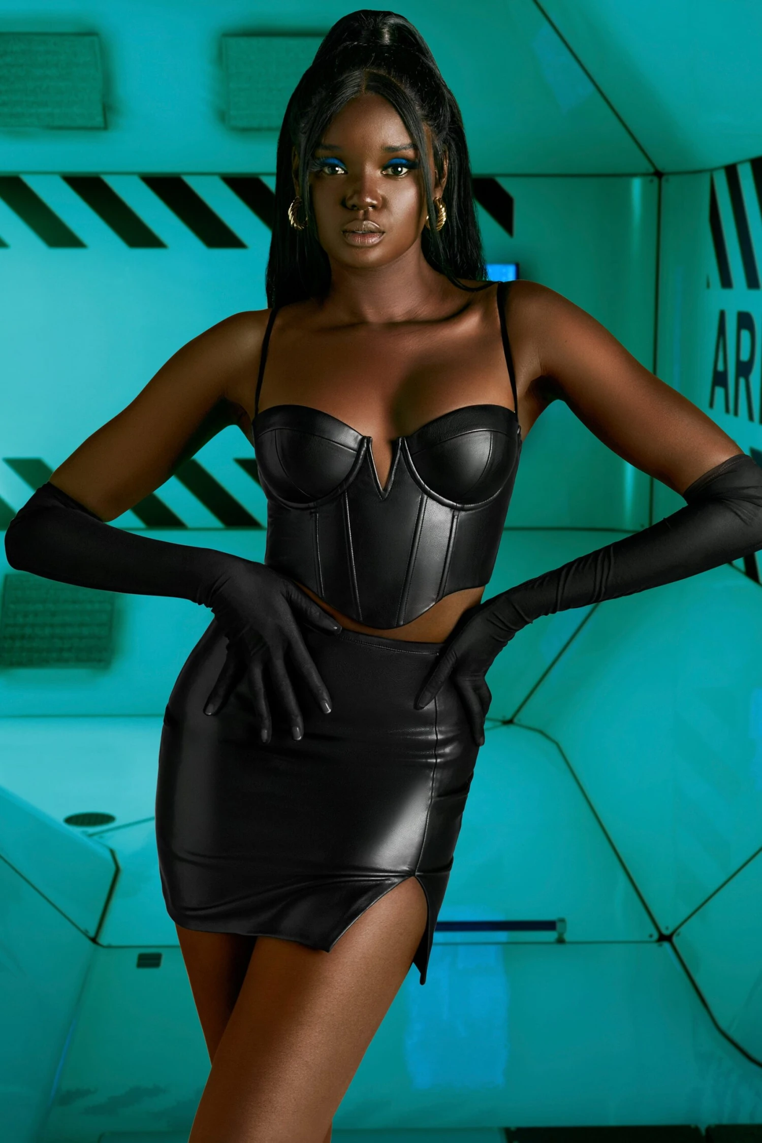 Faux Leather Corset Top In Black 8 Faux Leather Corset Top In Black - Image 6