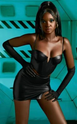 Faux Leather Corset Top In Black 17 Faux Leather Corset Top In Black -Glam Dress Store 4586 4724 8 something new black faux leather corset top mini skirt