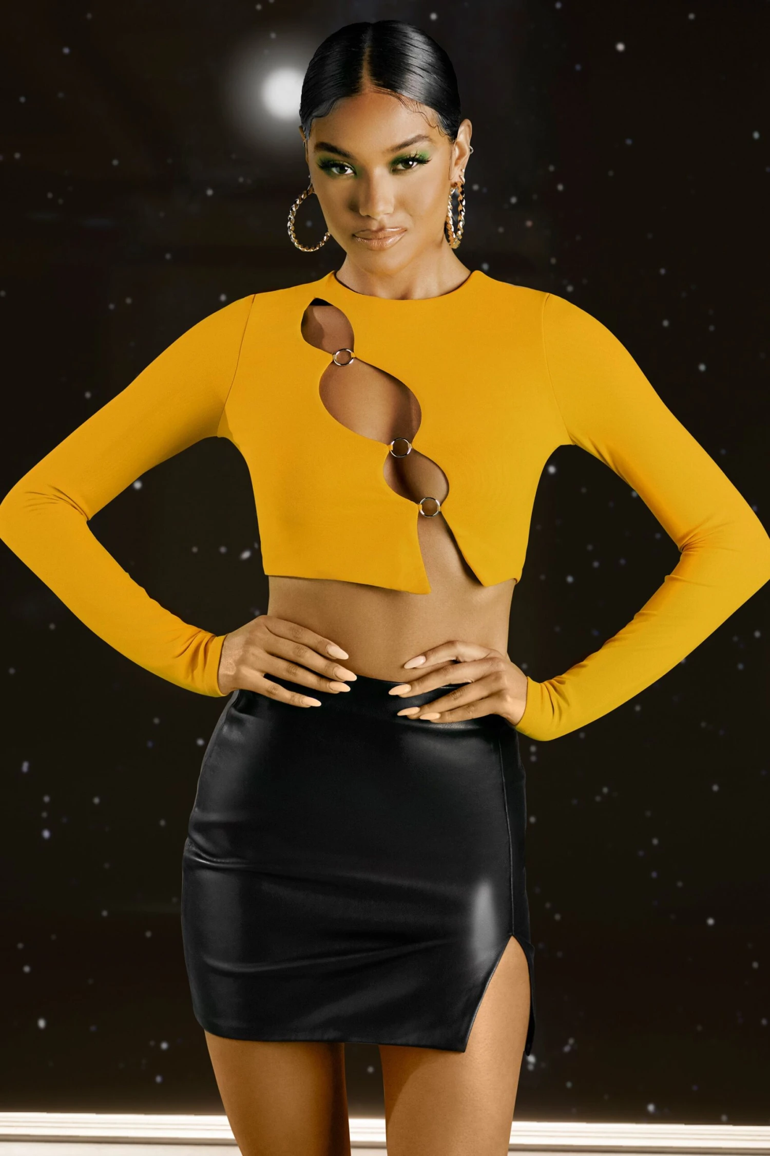 Asymmetric Long Sleeve Top In Yellow 6 Asymmetric Long Sleeve Top In Yellow - Image 4