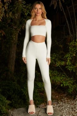 Stirrup Leggings In Ivory -Glam Dress Store 4621 4678 1 in form arch ivory long sleeve crop top high waist stirrup leggings