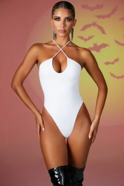 Keyhole Bodysuit In White