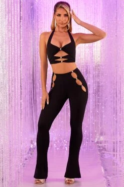 Cut Out Petite Leggings In Black -Glam Dress Store 4684 4694 1 spectrum under the spotlight black cut out top cut out leggings 2 2