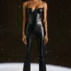 Faux Leather Flare Trousers In Black -Glam Dress Store 4725 1 walk away black faux leather flared trousers 2