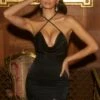 Cut Out Mini Dress In Black 1 Cut Out Mini Dress In Black -Glam Dress Store 4735 1 glorious black embellished cross strap mini bodycon dress