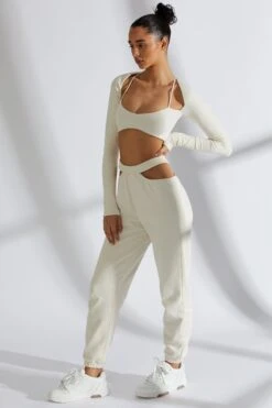 Cut Out Joggers In Ivory 21 Cut Out Joggers In Ivory -Glam Dress Store 5057 5077 18 quality time first 10 1