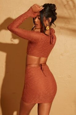 Halter Crop Top In Rust -Glam Dress Store 5091 5146 12 Rust Cross Over Halter Top Mini Skirt 73c11c61 31a7 4749 aac6 5cd5ac7925d1