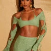 Cut Out Crop Top In Green