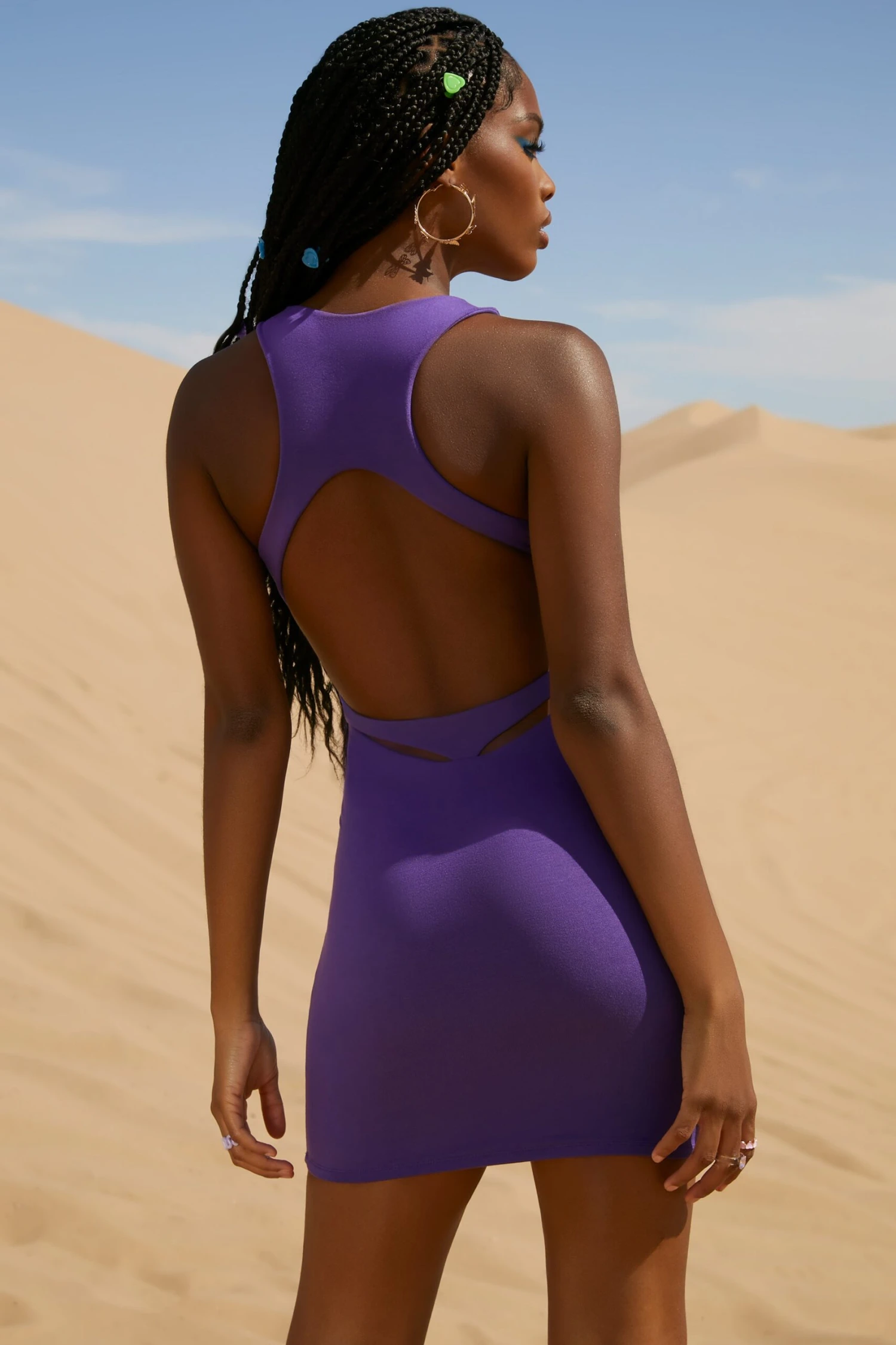 Cut Out Mini Dress In Purple 4 Cut Out Mini Dress In Purple - Image 2