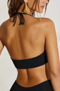 Halterneck Cut Out Mini Dress In Black -Glam Dress Store 5256 6 Nayana Black Cut Out Plunge Mini Dresscopy