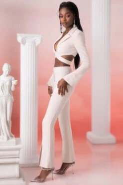 Flare Trousers In Stone -Glam Dress Store 5303 5315 12 meraki stone wrap 3 2