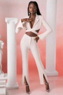 Flare Trousers In Stone -Glam Dress Store 5303 5315 12 meraki stone wrap 5 1