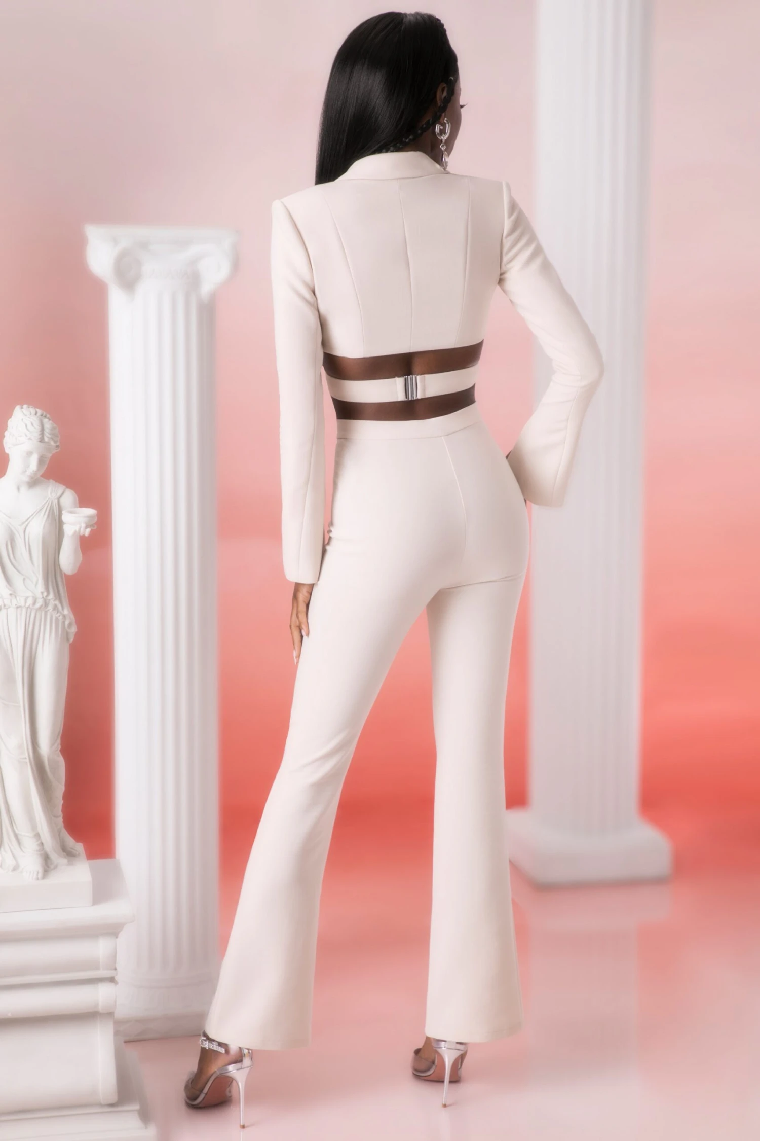 Cropped Blazer In Stone 13 Cropped Blazer In Stone - Image 11