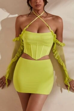 Long Sleeve Cowl Neck Corset Crop Top In Lime -Glam Dress Store 5311 5985 4 Noemi Kesara Lime Frill Detail Cowl Neck Corset Top Split Micro Mini Setcopy 3f0e2819 40f5 4fd8 986d 449dbe10e750