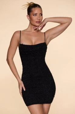 Embellished Cowl Neck Mini Dress In Black 14 Embellished Cowl Neck Mini Dress In Black -Glam Dress Store 5322 4 Seychelles Black Scoop Neck Mini Dress