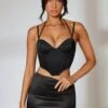Low Rise Split Hem Mini Skirt In Black -Glam Dress Store 5328 5730 2 Boast Black Corset Top Split Mini Skirt