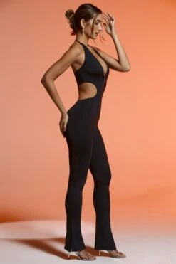 Plunge Neck Cut Out Jumpsuit In Black -Glam Dress Store 5444 6 Black Cut Out Plunge Jumpsuit 53b8424e e8d9 4739 8186 8e42a0584a76