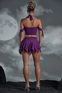 Glam Dress Store -Glam Dress Store 5475 5477 8 Lyra Hex Purple Lace Detail Crop Top Hankey Mini Skirt 1b754cd4 1bdb 46b4 8488 9846f3b71511