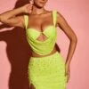 Low Plunge Neck Crop Top In Lime -Glam Dress Store 5595 5591 2 Larvotto Bellelle Lime Low Plunge Crop Top Split High Waisted Ultra Mini Skirt 23db16fe 321d 47ea a336 d552e627a3ff
