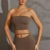 Bandeau Crop Top In Taupe -Glam Dress Store 5623 5609 5 Charcoal Bandeau Top Maxi Skirtcopy