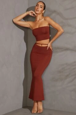 Bandeau Crop Top In Brick -Glam Dress Store 5623 5609 6 Brick Bandeau Top Maxi Skirt f527a7bb d984 4885 b9f8 651a0cead09d