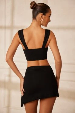 Drawstring Crop Top In Black 25 Drawstring Crop Top In Black -Glam Dress Store 5667 5679 1 Principessa Black Drawstring Crop top Cara Drawstring Mini Skirt 1