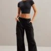 Petite Wide Leg Cargo Trousers In Black 1 Petite Wide Leg Cargo Trousers In Black -Glam Dress Store 5827 6718 1 Aara Black Monowire Crop Top Rori Cargo Trousers 80075fcd c769 433b b552 2700a31c8e2a
