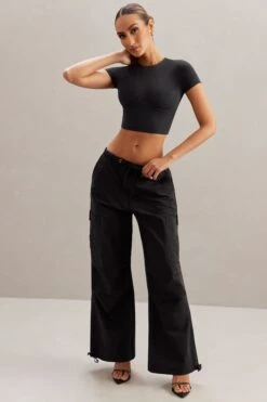 Petite Wide Leg Cargo Trousers In Black -Glam Dress Store 5827 6718 3 Aara Black Monowire Crop Top Rori Cargo Trousers fd61ec08 efbd 43e0 9a34 71e22a035cff