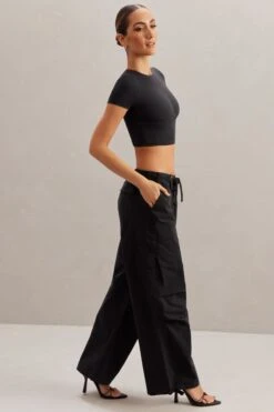 Petite Wide Leg Cargo Trousers In Black -Glam Dress Store 5827 6718 6 Aara Black Monowire Crop Top Rori Cargo Trousers afef996f 8840 43bc 9979 06dbaa097e5e