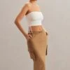 Cargo Maxi Skirt In Tan -Glam Dress Store 5860 6947 13 Alisa Ivory Ruched Bandeau Top Kirra Tan Cargo Skirt 5d66df34 ed1b 4059 8fd3 3b6af29bdf9d