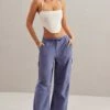 Wide Leg Cargo Trousers In Dusty Blue 2 Wide Leg Cargo Trousers In Dusty Blue -Glam Dress Store 5865 6718 3 CentaineI Ivory Corset Rori Navy Cargo Trousers 57a0e79e 0608 4020 a39c c9e665059825