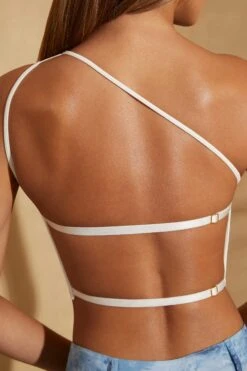 One Shoulder Open Back Crop Top In White -Glam Dress Store 5868 6787 1 Alora White One Shoulder Top Zion Blue Print Cargo Trouser 68f7a702 9fb8 460d 9ccf 84d3f6537b93