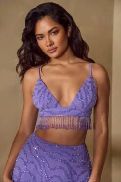 Embellished Bra Top In Purple -Glam Dress Store 5926 6744 1 Vaira Luz Purple Embellised Bra Top A Line Skirt
