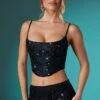 Embellished Lace Corset Crop Top In Black 1 Embellished Lace Corset Crop Top In Black -Glam Dress Store 5955 5959 10 Black Lace Low Trousers Embelished Lace Corset With Inverted Sweetheart Neckline 10a2f422 482a 4ee9 9364 d08759d8d53c
