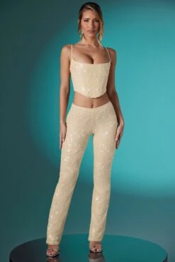 Glam Dress Store -Glam Dress Store 5955 5959 1 Ivory Lace Low Trousers Embelished Lace Corset With Inverted Sweetheart Neckline 630672cf c306 48a5 b02d 76535531fff4