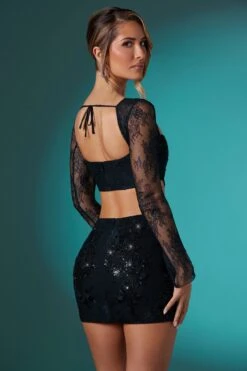 Embellished Lace Bodycon Mini Skirt In Black 17 Embellished Lace Bodycon Mini Skirt In Black -Glam Dress Store 5958 5960 12 Black Embellished Lace Corset Top Mini Skirt 9b040459 67e8 479a a4d5 d6440de514ce